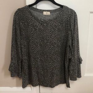 Anthropologie cheetah print shirt